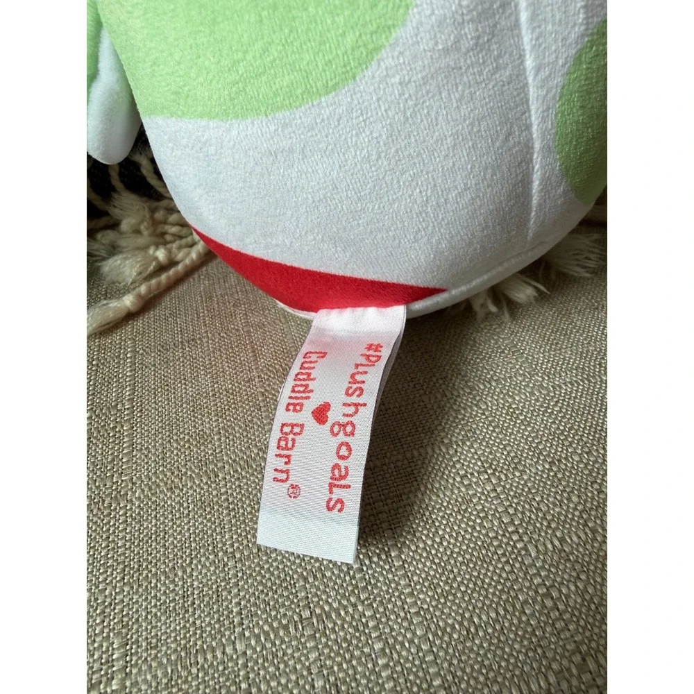 Cuddle Barn Plush Cow  8in White Excellent Holiday Hot Cocoa Santa Haat